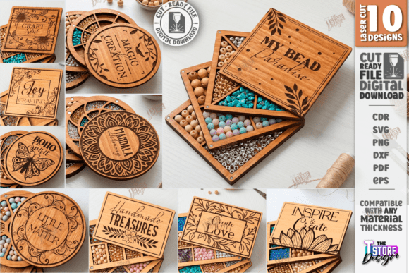 Bead Organizer Boxes Laser Cut Bundle