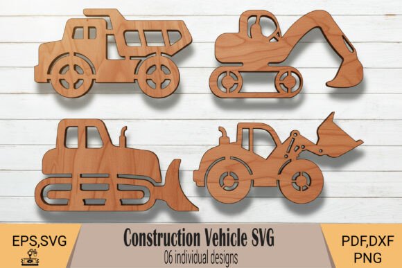 Construction Vehicle Laser Cut SVG