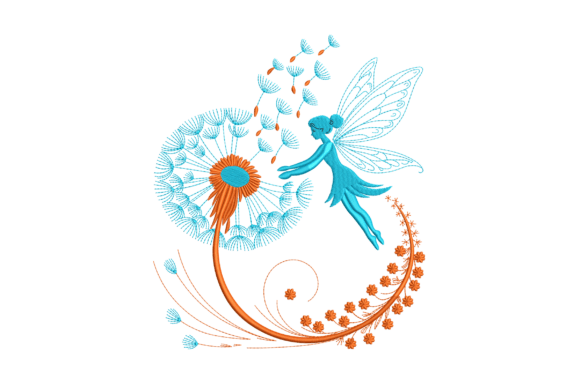 Fairy and Dandelion Embroidery Design