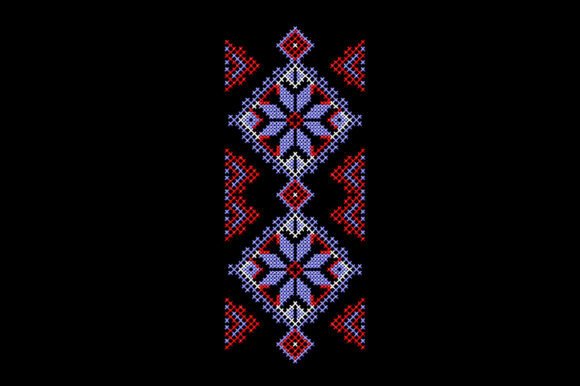 Folk Cross Stitch Neckline Design