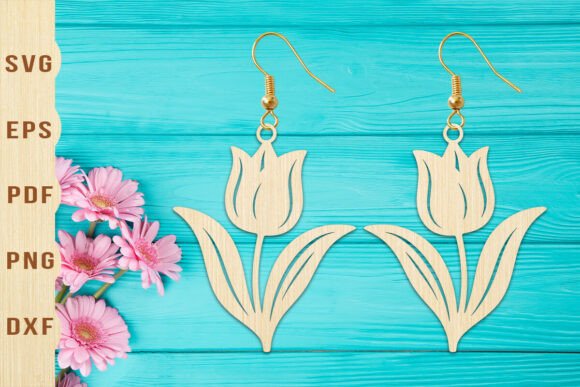 Refining Spring Jewelry Design with the Tulip Flower Earrings Laser Cut SVG