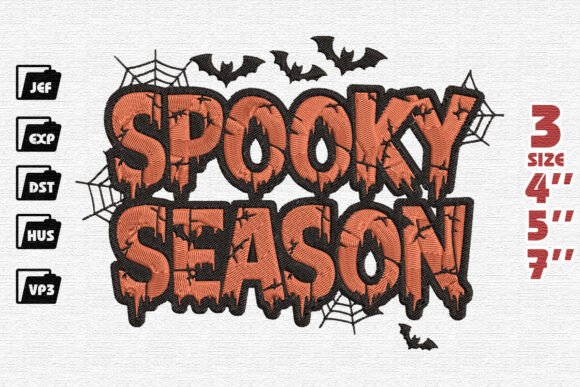 Strategic Application of the Distressed Spooky Season Halloween Embroidery Design