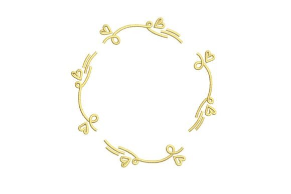 Strategic Branding with the Elegant Golden Heart Swirl Frame Embroidery Design