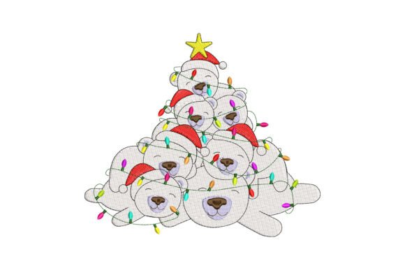 Strategic Branding with the Polar Bear Christmas Tree Embroidery Design