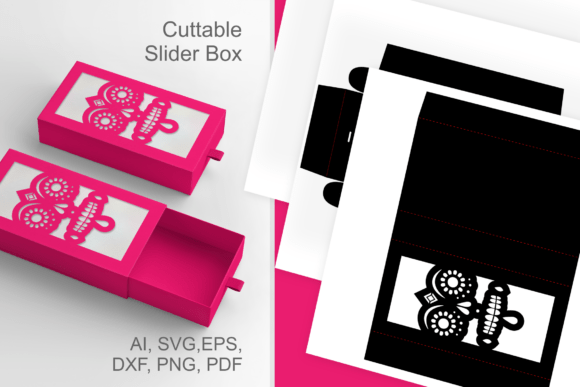 Sugar Skull Face 1: Drawer Favor Box Template