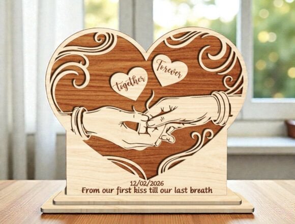Together Forever Heart SVG: Crafting Timeless Keepsakes with Precision Laser Cutting