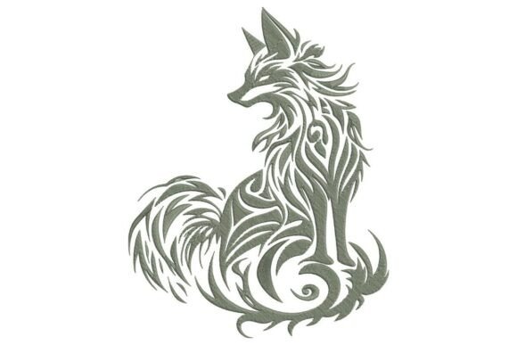 Tribal Fox in Sage Green Embroidery Design: A Guide to Mystical Style