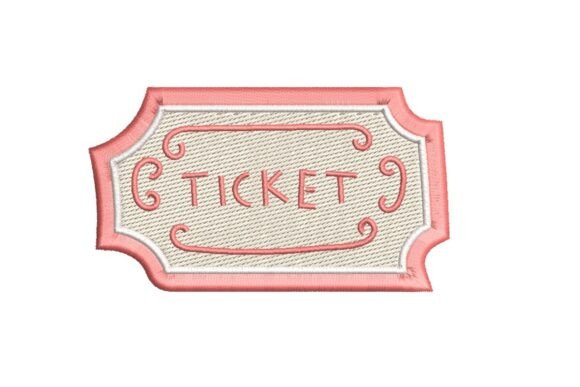Vintage Pink Ticket Stub Embroidery Design: A Nostalgic Touch for Modern Crafts