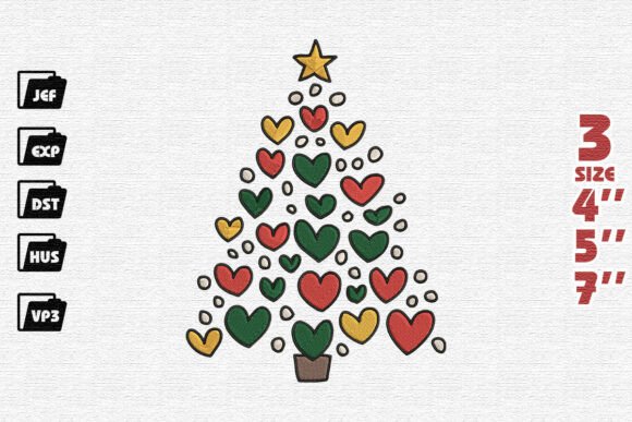 Whimsical Christmas Tree of Hearts Embroidery Design: A Guide to Perfect Holiday Stitching