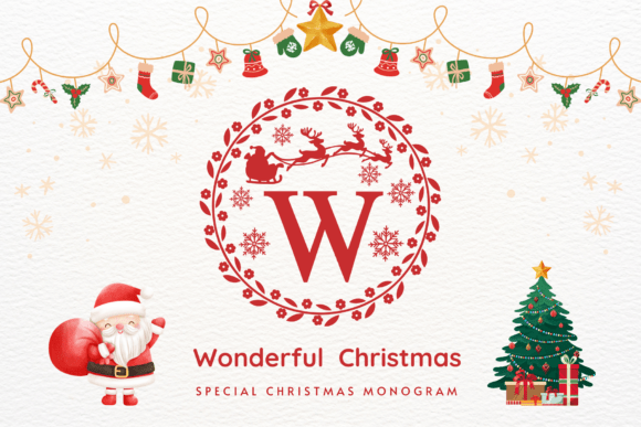 Wonderful Christmas: Elevating Holiday Design with Festive Monogram Typography